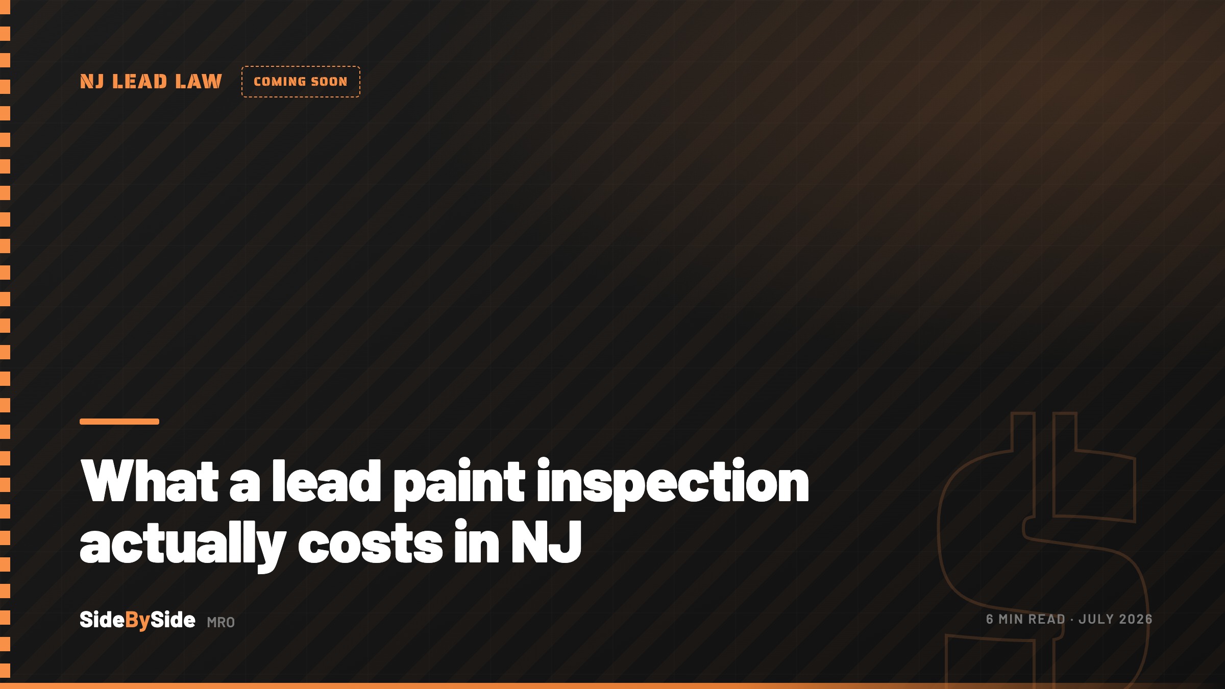 What a lead paint inspection actually costs in NJ