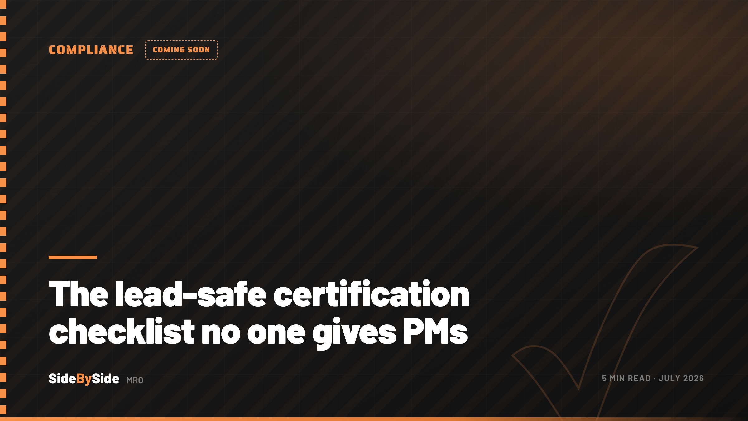 NJ rental lead-safe certification checklist for property managers